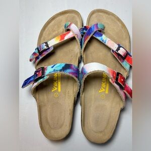 Viking Sandals | Marble Swirl Toe-Loop Slides (Size 42)